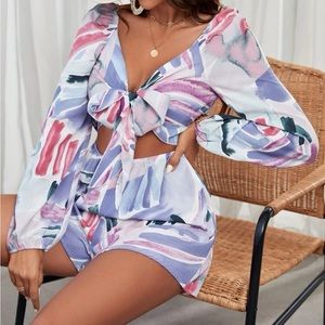 SHEIN Front-tie Romper